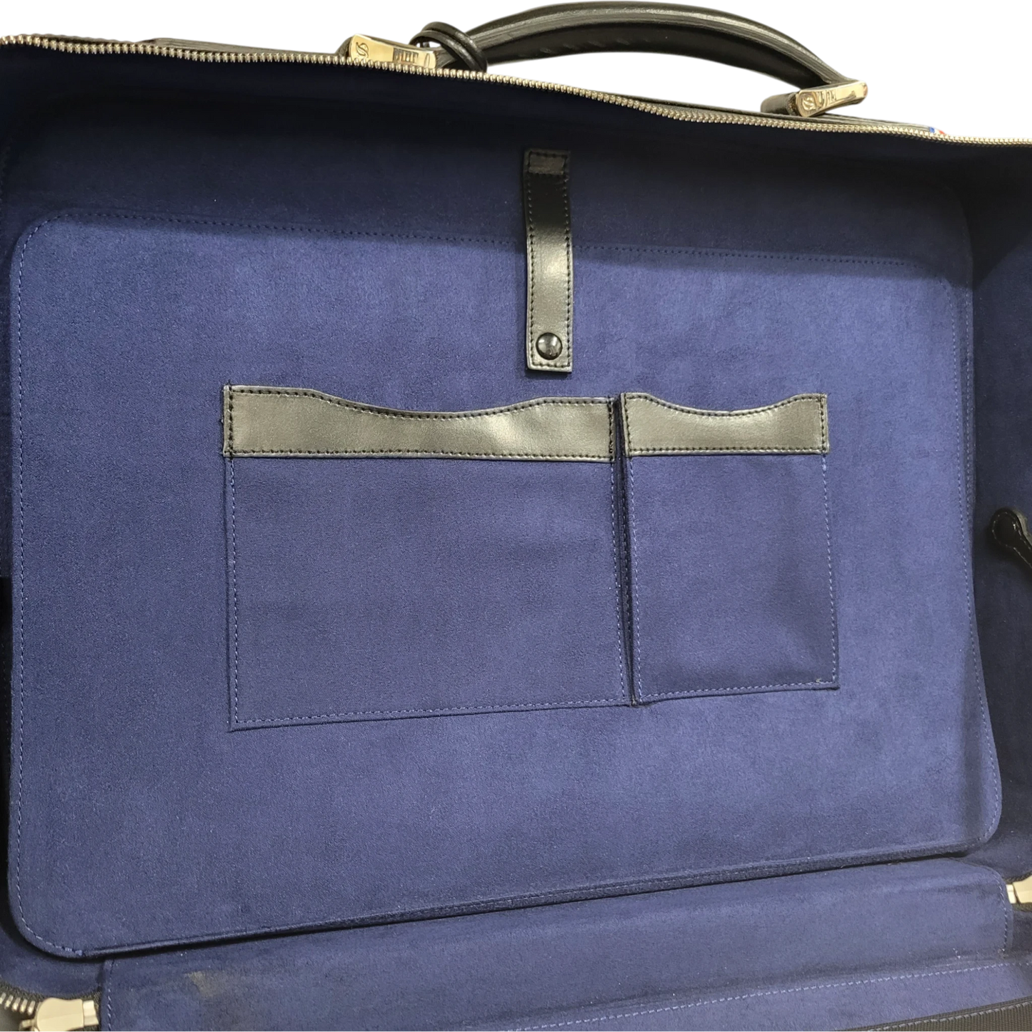 S.T. Dupont Display Model Line D Black Leather Document Holder 181004 royal blue microfiber interior with pockets