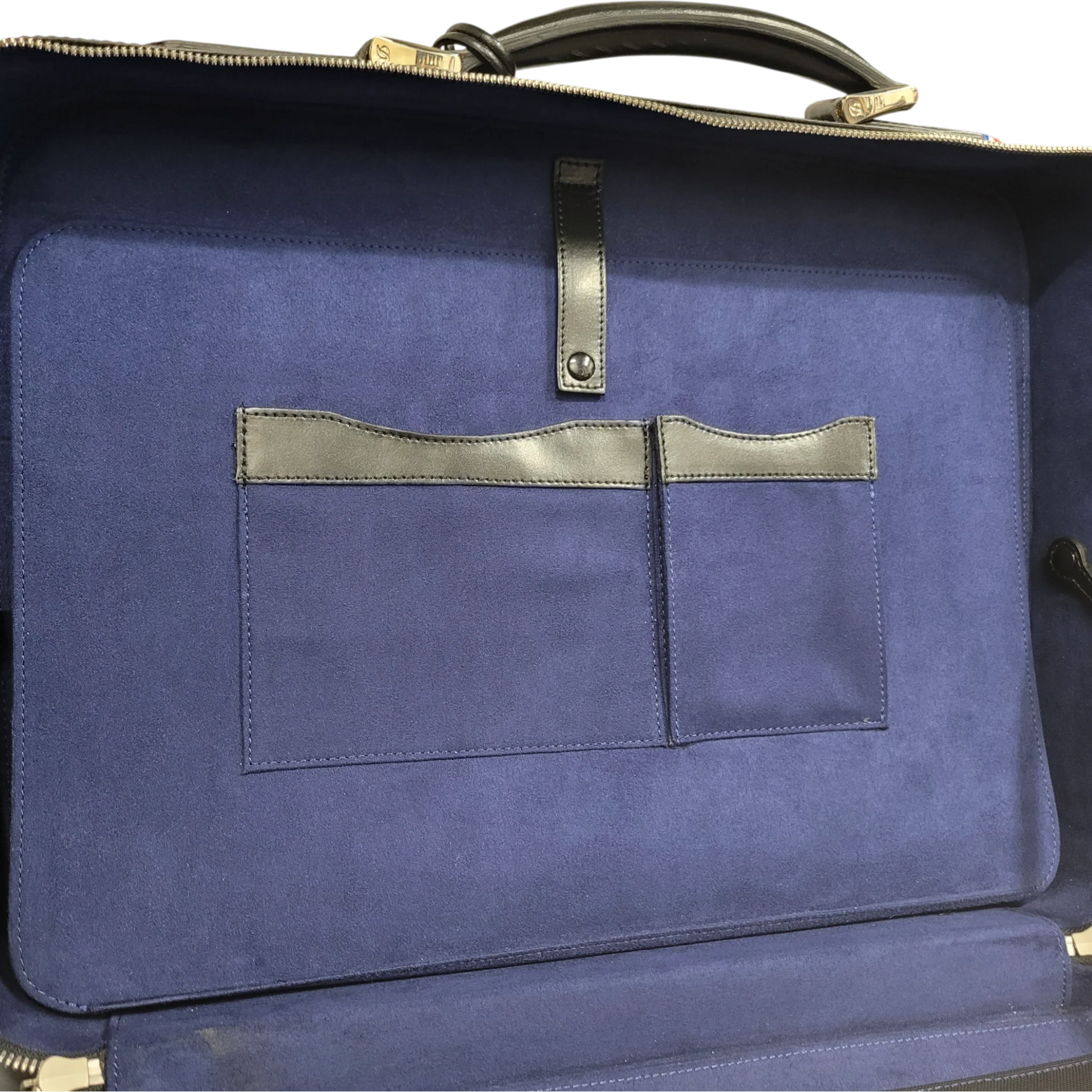 S.T. Dupont Display Model Line D Black Leather Document Holder 181004 royal blue microfiber interior with pockets