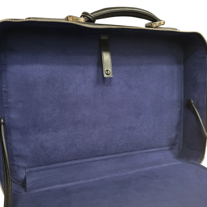 S.T. Dupont Display Model Line D 181004 black leather document holder with royal blue microfiber interior lining and leather strap closure