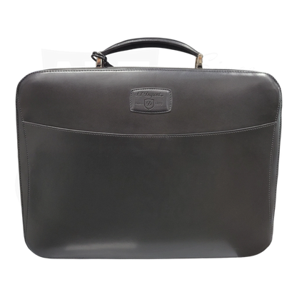 S.T. Dupont Display Model Line D 181004 black leather document holder with handle and slip pocket front