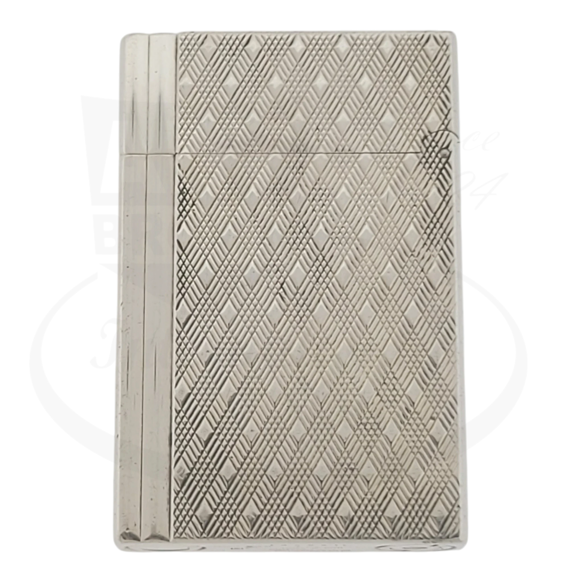 S.T. Dupont Gatsby Écossais 018102 Scottish pattern palladium and gold rectangular lighter with geometric engraving