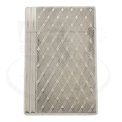 S.T. Dupont Gatsby Écossais 018102 Scottish pattern palladium and gold rectangular lighter with geometric engraving