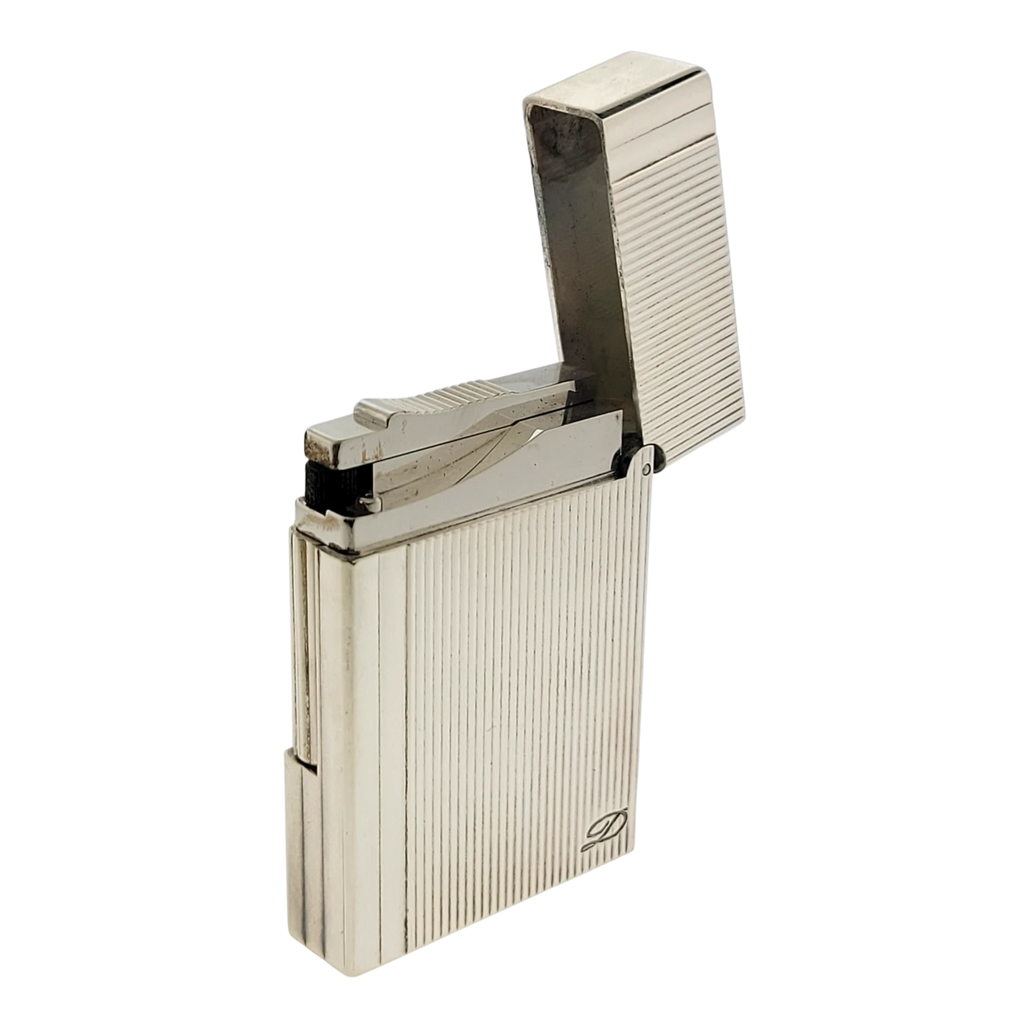 Preowned S.T. Dupont Gatsby Palladium Vertical Lines Lighter, 018137-D2