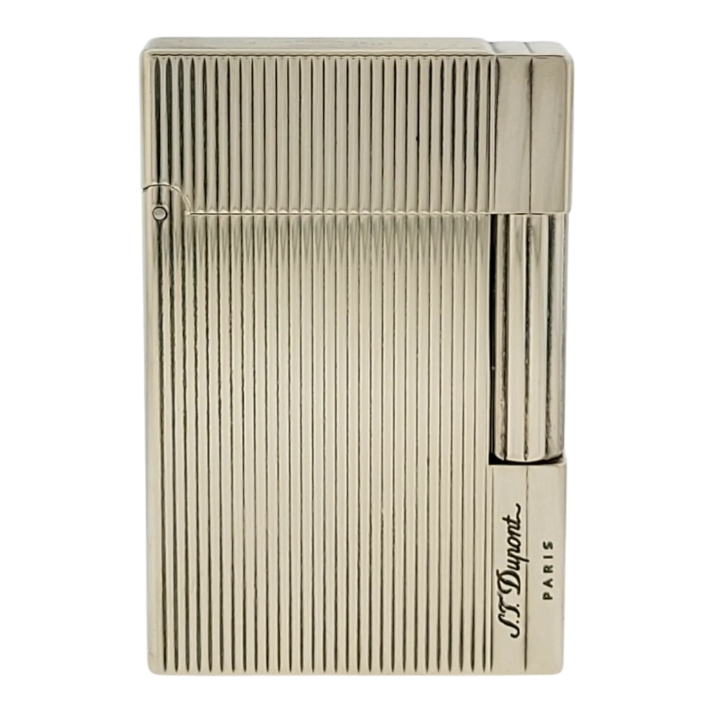 Preowned S.T. Dupont Gatsby Palladium Vertical Lines Lighter, 018137-D2