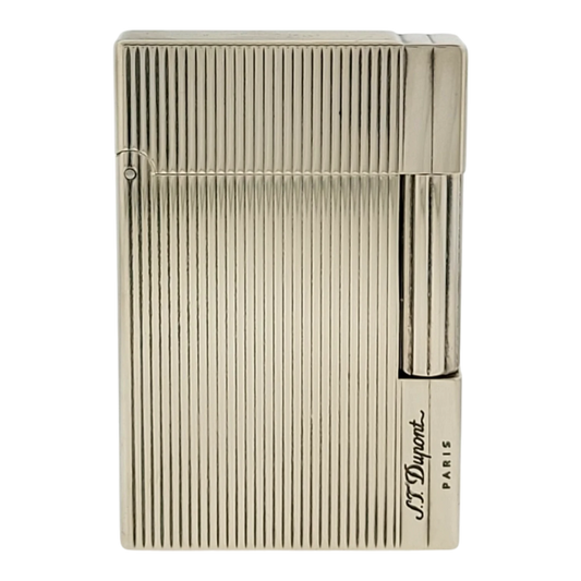 Preowned S.T. Dupont Gatsby Palladium Vertical Lines Lighter, 018137-D2