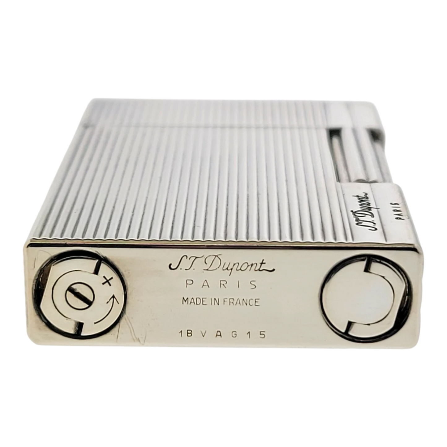 Preowned S.T. Dupont Gatsby Palladium Vertical Lines Lighter, 018137-D2