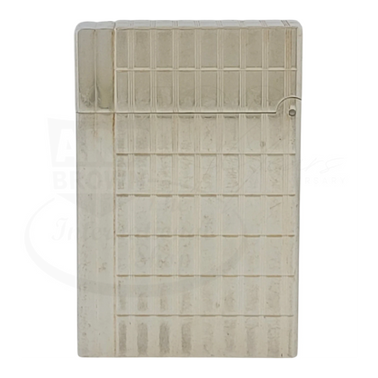 Preowned S.T. Dupont Gatsby Silver Grid Lighter, 018138-D1