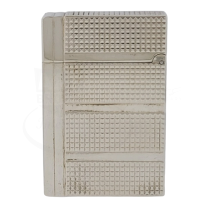 Preowned S.T. Dupont Gatsby Silver Horizontal Diamond Head Lines Lighter, 018140
