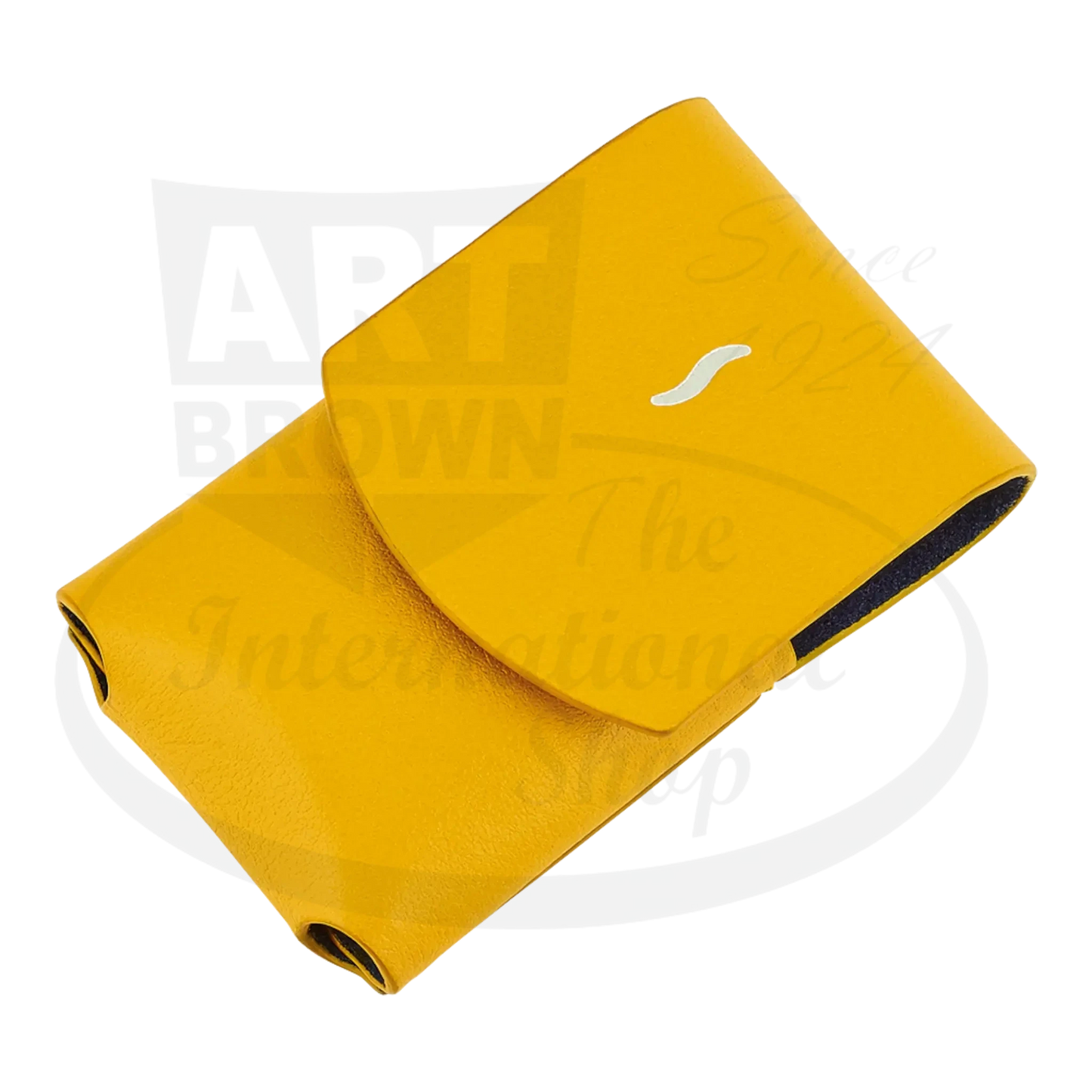 S.T. Dupont Minijet Lighter Case Yellow 183053 leather bright yellow protective case with silver embossing