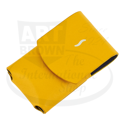 S.T. Dupont Minijet Lighter Case Yellow 183053 leather bright yellow protective case with silver embossing