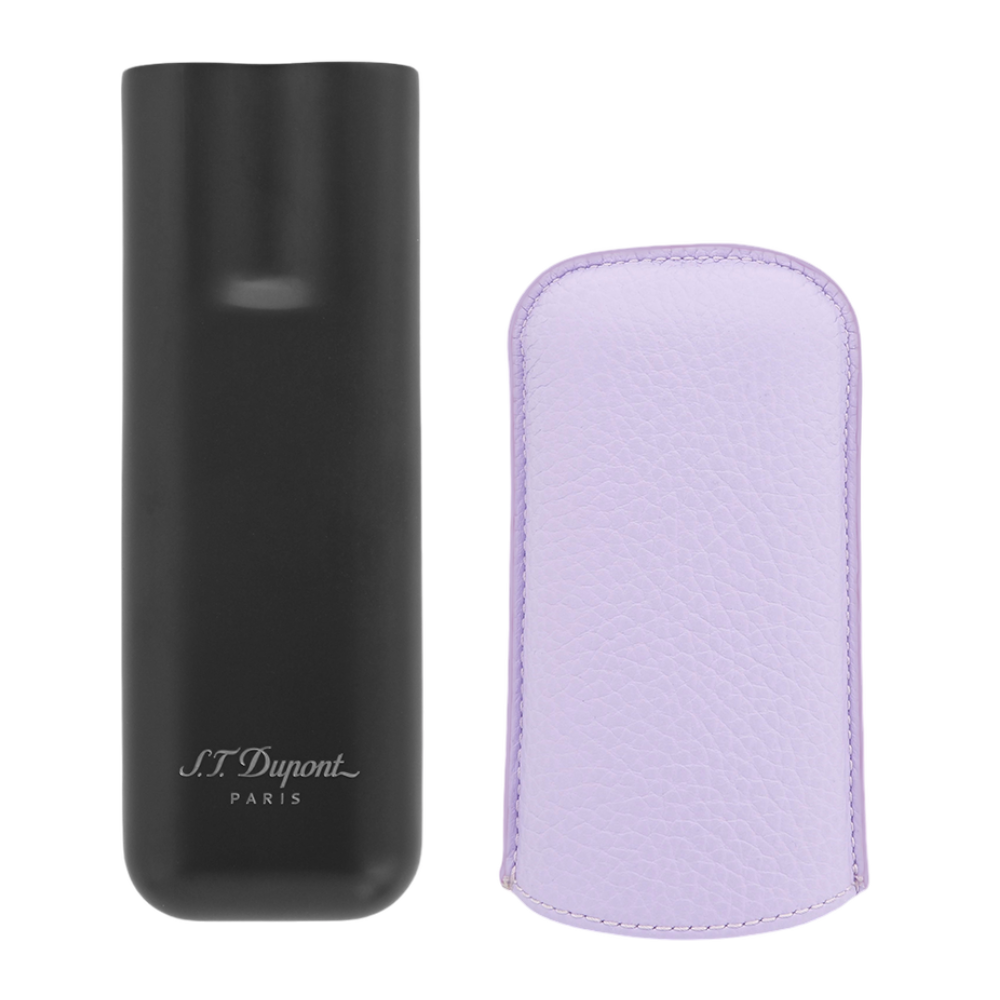 S.T. Dupont Metal Base Matte Black & Lilac 2 Cigar Case, 183162