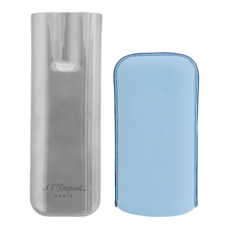 S.T. Dupont Metal Base Turquoise & Chrome 2 Cigar Case, 183264
