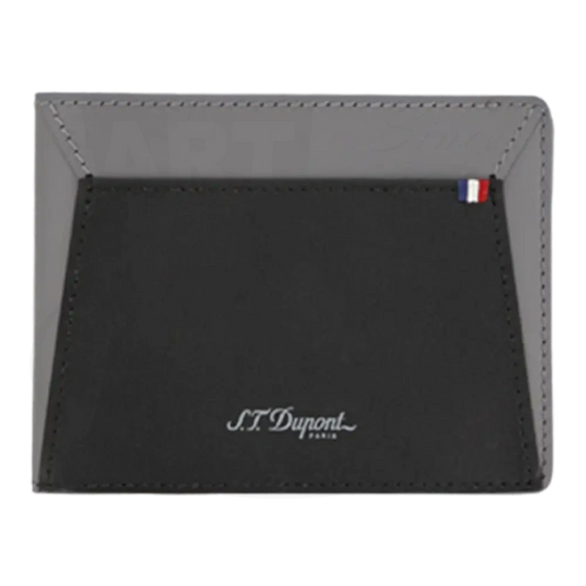 Closed S.T. Dupont luxury leather wallet in grey and black