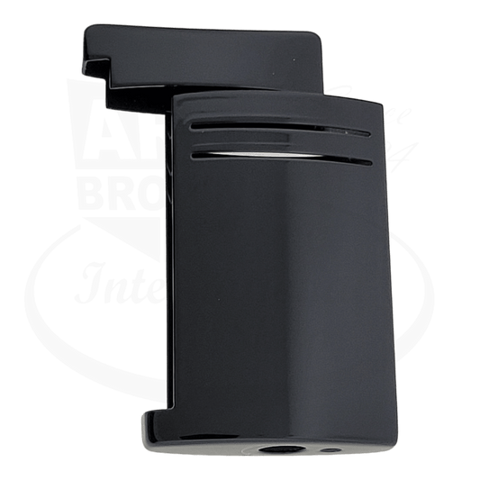 S.T. Dupont Maxijet lighter replacement shell, black metal casing with horizontal vents, sleek exterior housing component