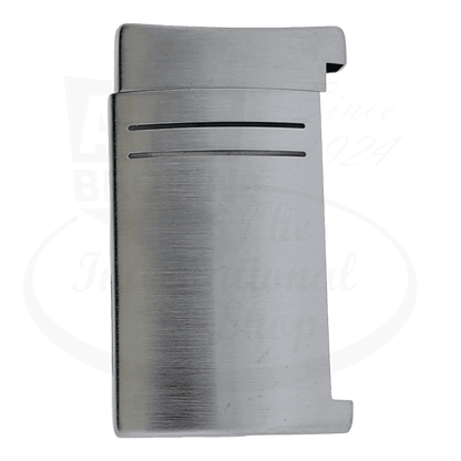 S.T. Dupont Maxijet aluminum replacement shell in brushed silver finish with horizontal line detailing, exterior casing component