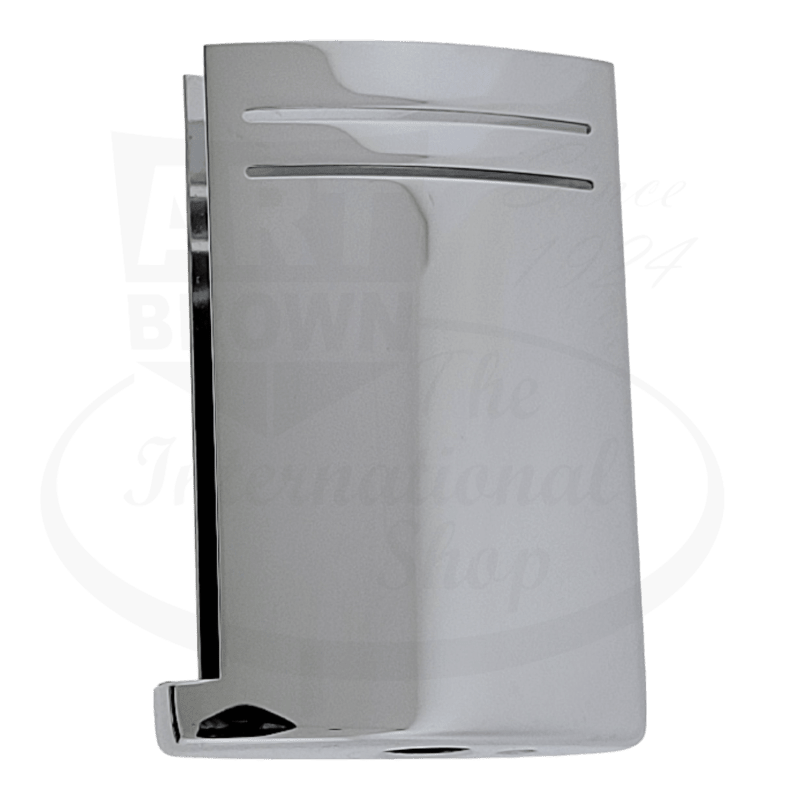 S.T. Dupont Maxijet metal replacement shell, chrome-plated exterior casing with sleek horizontal lines, curved profile design, single-piece construction