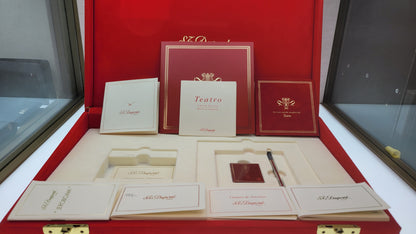 S.T. Dupont Limited Edition Teatro Collectors Red Lacquer and Gold Set