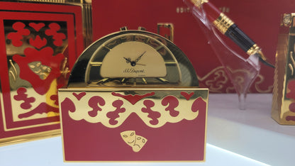 S.T. Dupont Limited Edition Teatro Collectors Red Lacquer and Gold Set