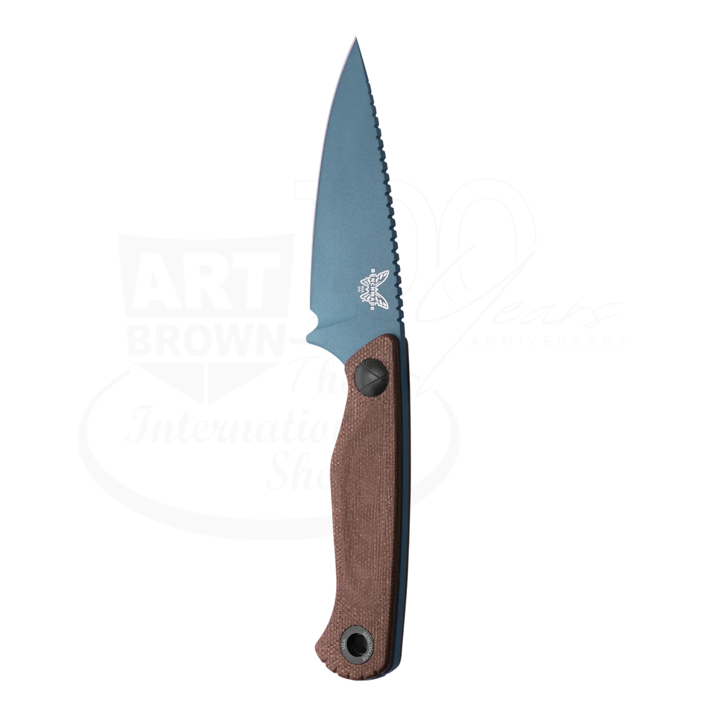 Benchmade Dacian™ Brown Canvas Micarta Spear-point fixed blade knife, gallery position 5, square 2048x2048 image.