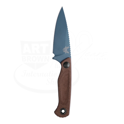 Benchmade Dacian™ Brown Canvas Micarta Spear-point knife with sharp blade and textured handle square image gallery 4