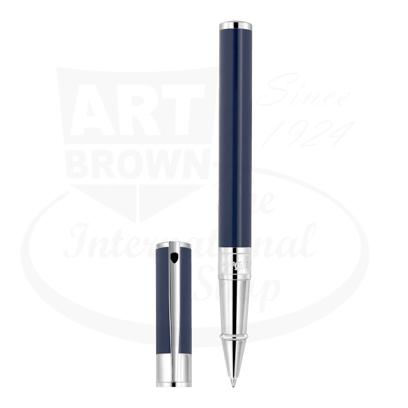 S.T. Dupont D-Initial Blue/Chrome Rollerball Pen, 262205