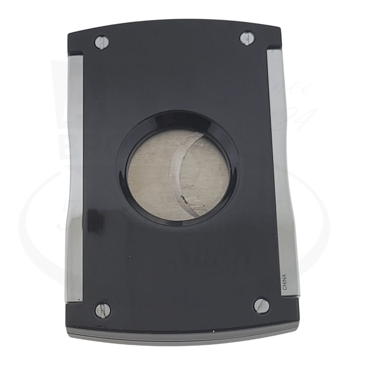 S.T. Dupont Maxijet Cigar Cutter 003265-D1 black lacquer with metal accents, visible surface scratches, preowned