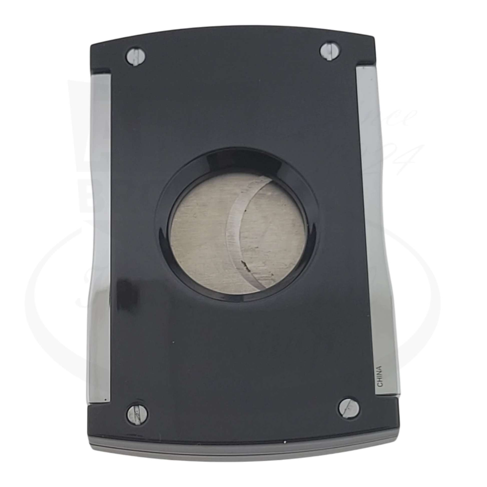 S.T. Dupont Maxijet Cigar Cutter 003265-D1 black lacquer with metal accents, visible surface scratches, preowned