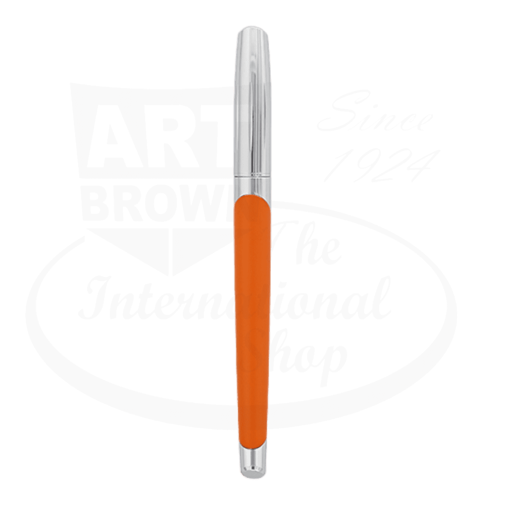 S.T. Dupont Defi Millennium Silver & Matte Orange Rollerball Pen, 402737