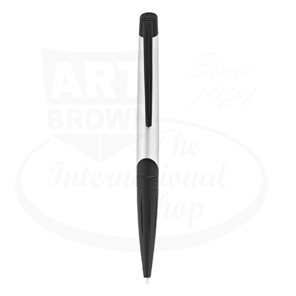 S.T. Dupont Defi Millennium Brushed Chrome & Matte Black Ballpoint Pen, 405004