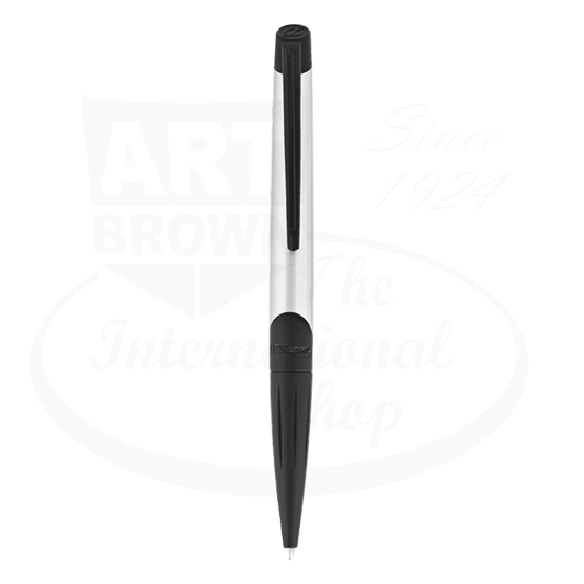 S.T. Dupont Defi Millennium Brushed Chrome & Matte Black Ballpoint Pen, 405004
