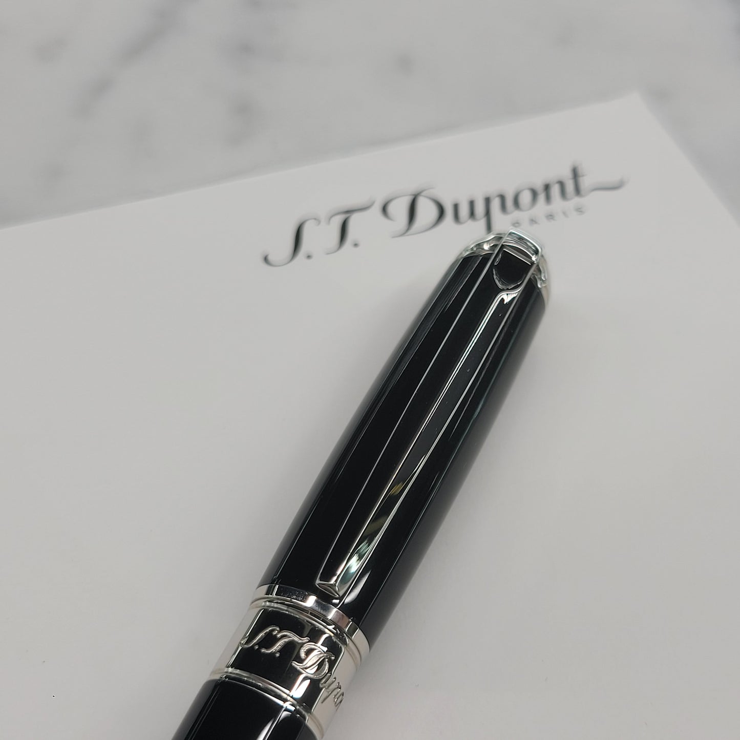 S.T. Dupont Line D Medium Black and Palladium Fountain Pen, 410100M