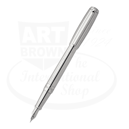 S.T. Dupont Elysee Goldsmith Palladium Fountain Pen 410600M in polished palladium with engraved clip and gold nib