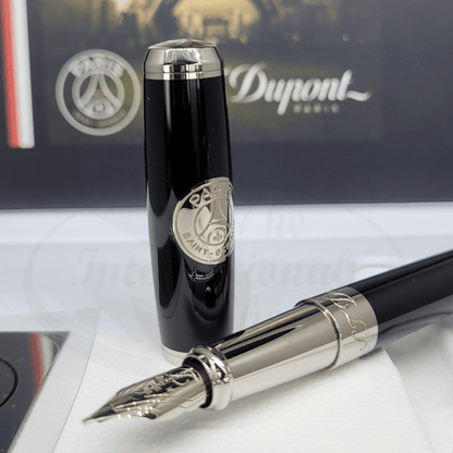 S.T. Dupont Line D Paris Saint Germain Fountain Pen Black Lacquer And Palladium, 410689