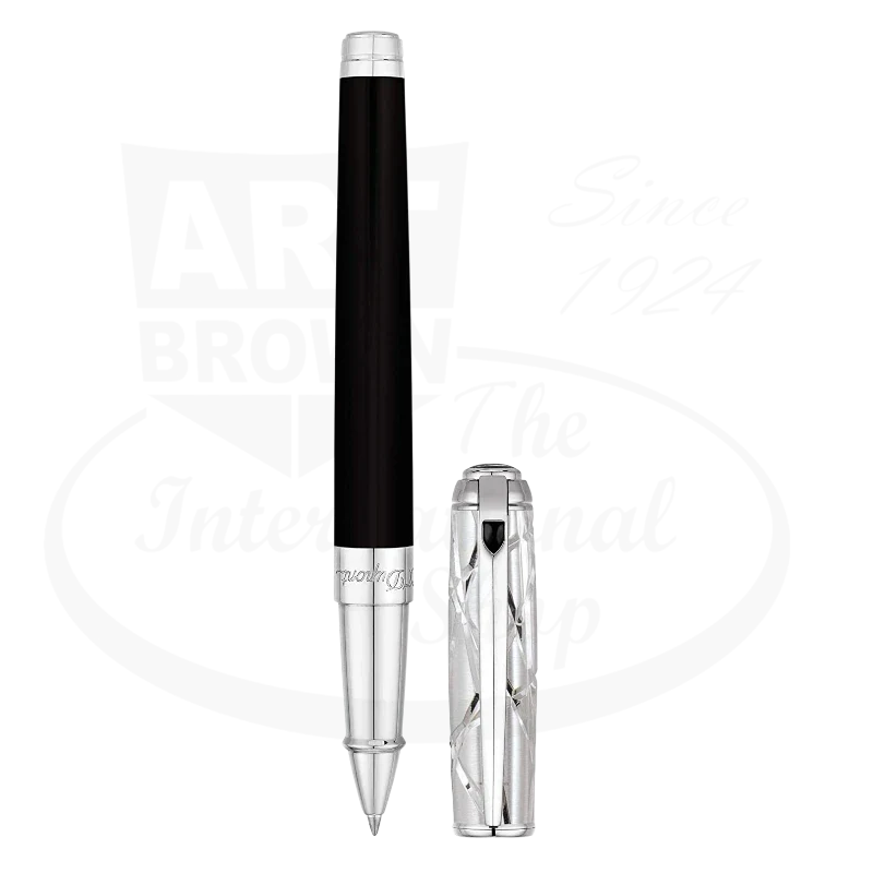 S.T. Dupont Line D Black Natural Lacquer & Palladium Pen 410108M palladium finish black lacquer barrel sleek design