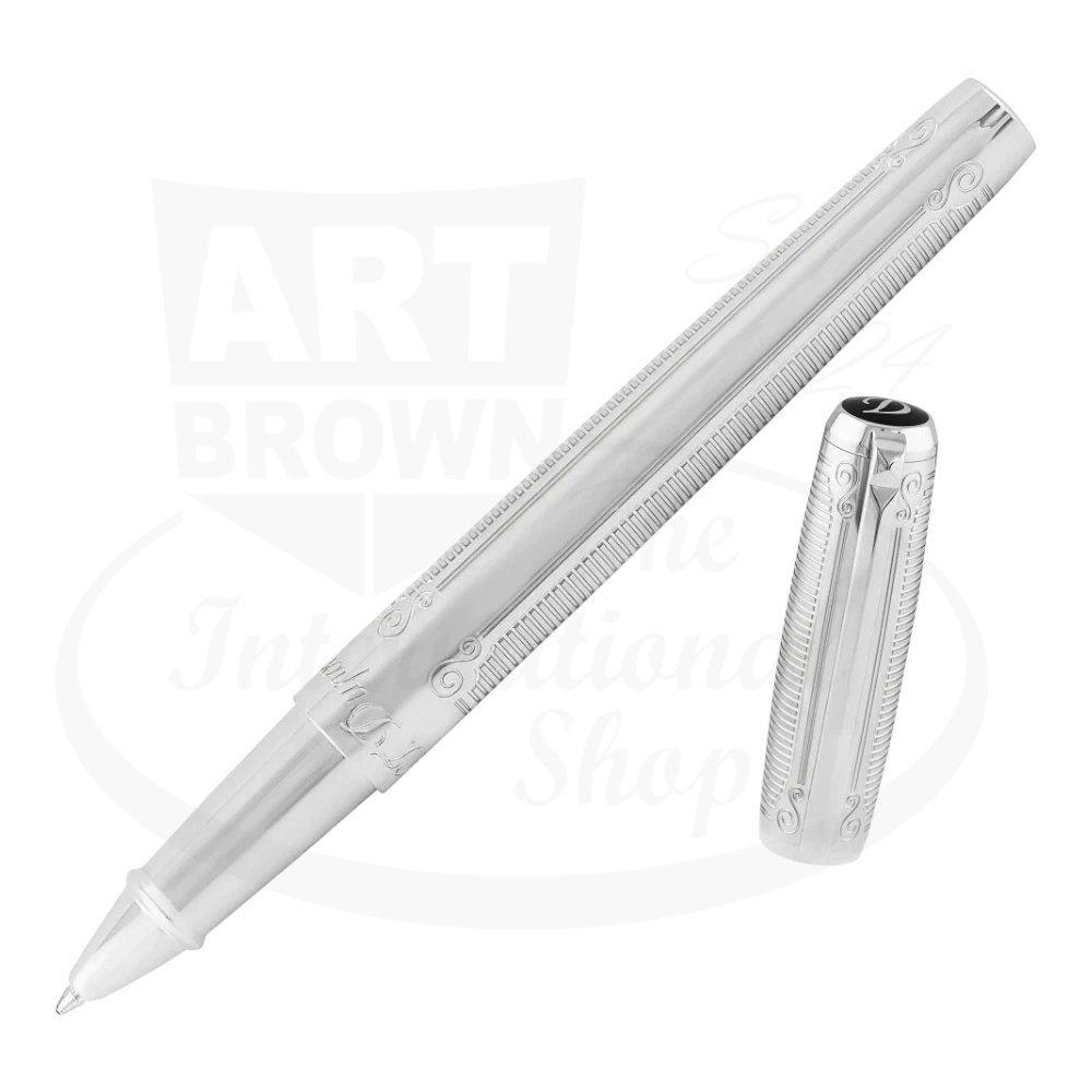 S.T. Dupont Line D Palladium Arabesque rollerball pen 412673 solid brass palladium finish intricate design