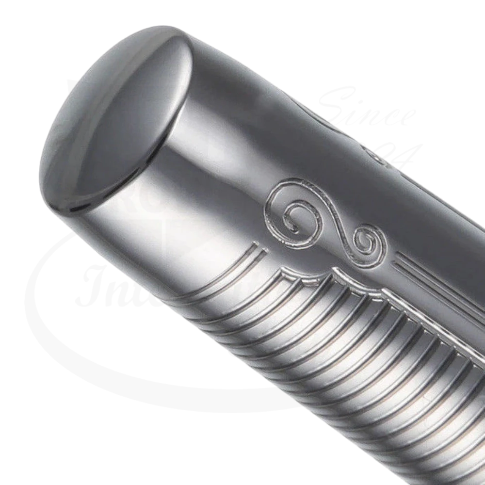S.T. Dupont Line D Palladium Arabesque Rollerball Pen 412673 solid brass palladium finish intricate design close-up