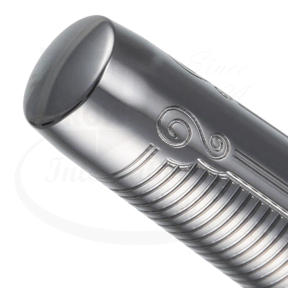 S.T. Dupont Line D Palladium Arabesque Rollerball Pen 412673 solid brass palladium finish intricate design close-up