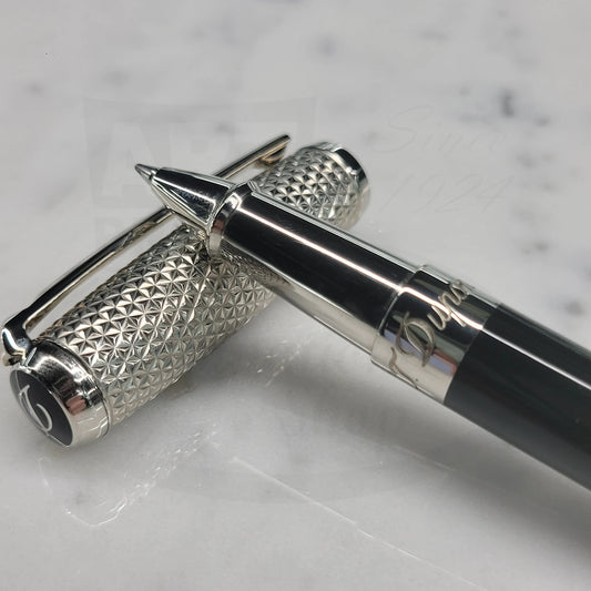 S.T. Dupont Elysee Firehead Natural Black Lacquer & Palladium Rollerball Pen, 412704