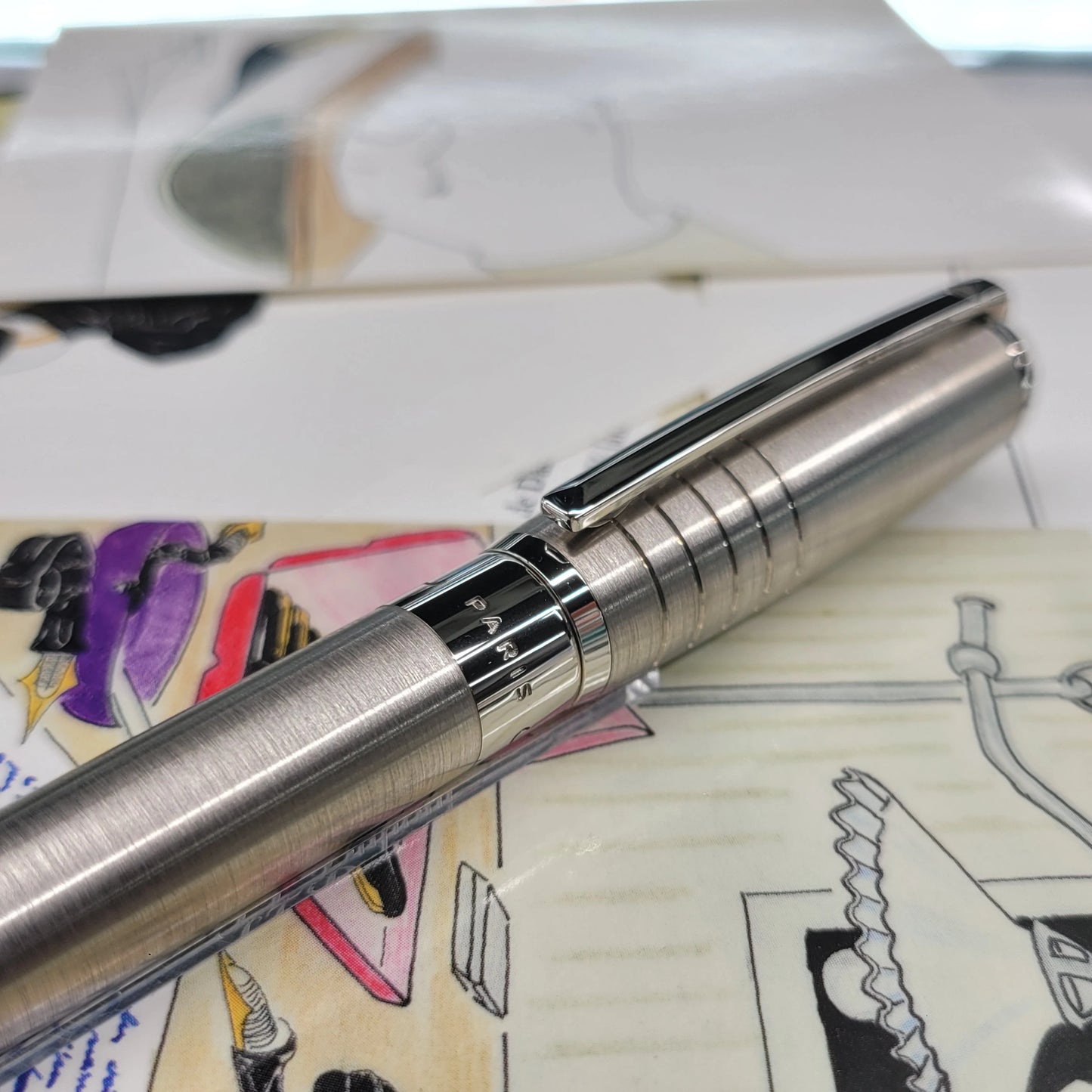 S.T. Dupont Line D / Elysee Brushed Palladium Ballpoint Pen, 415607