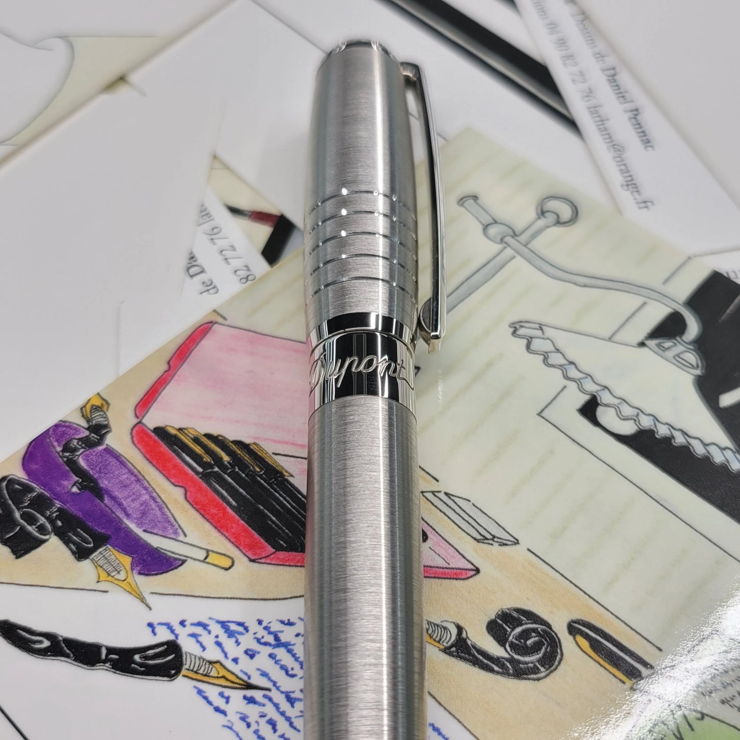 S.T. Dupont Line D / Elysee Brushed Palladium Ballpoint Pen, 415607