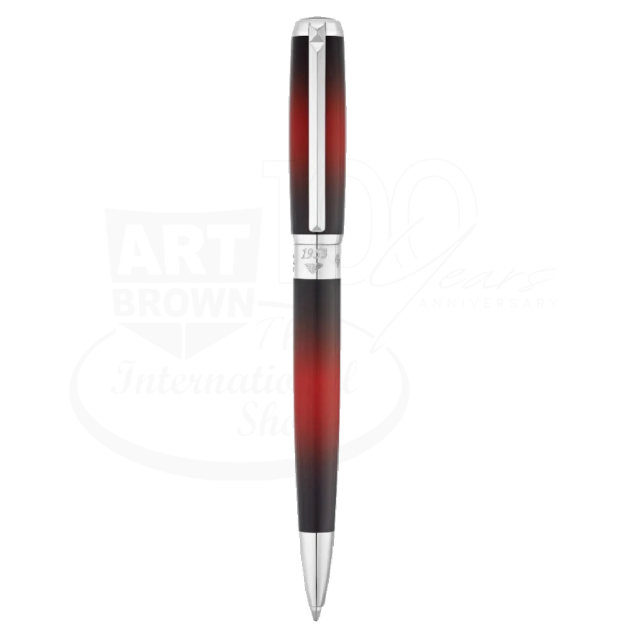S.T. Dupont Line D Atelier Medium Sunburst Ballpoint pen, Palladium, Red, 415715