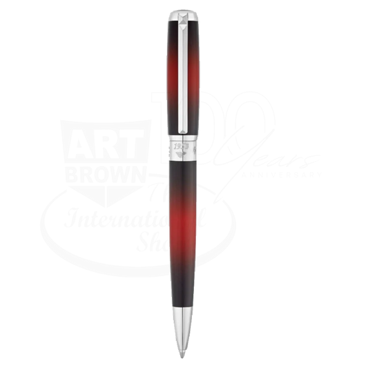 S.T. Dupont Line D Atelier Medium Sunburst Ballpoint pen, Palladium, Red, 415715