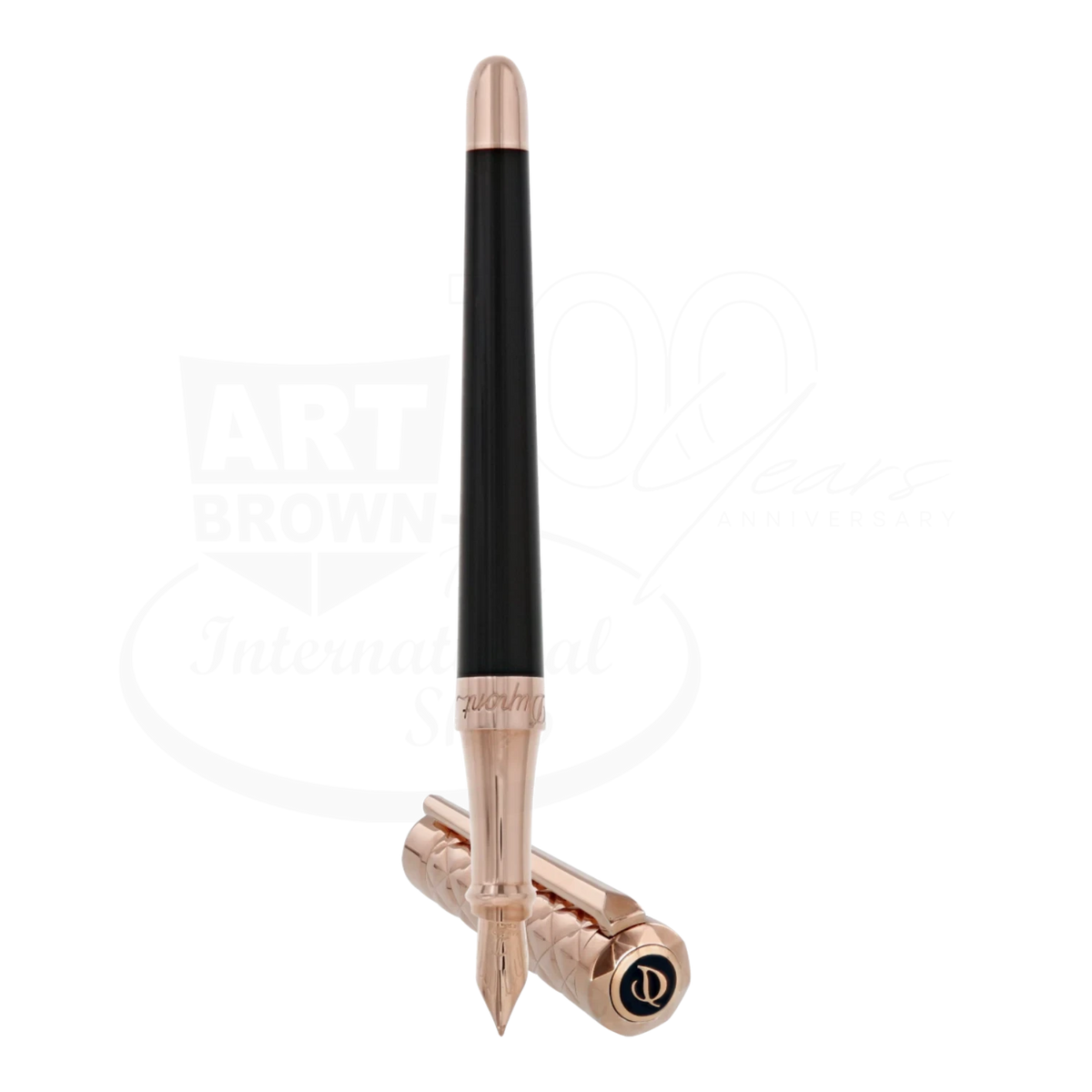 S.T. Dupont Liberté Black Lacquer & Rose Gold Fountain Pen, 460601