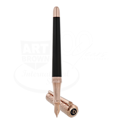 S.T. Dupont Liberté Black Lacquer & Rose Gold Fountain Pen, 460601