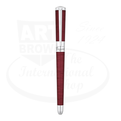 S.T. Dupont Liberte 462021 brass rollerball pen with red shantung lacquer and palladium trim slim design