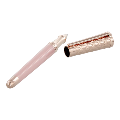 S.T. Dupont Liberté Pink Lacquer & Rose Gold Rollerball Pen, 462678
