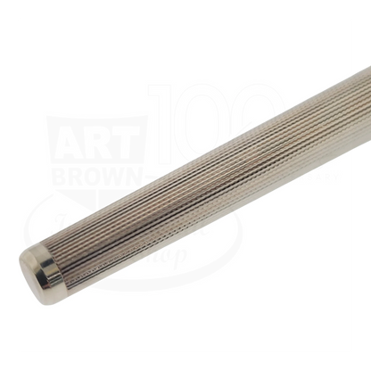 S.T. Dupont Olympio 482101 rollerball pen with palladium plated barley grain pattern and polished palladium trim close-up