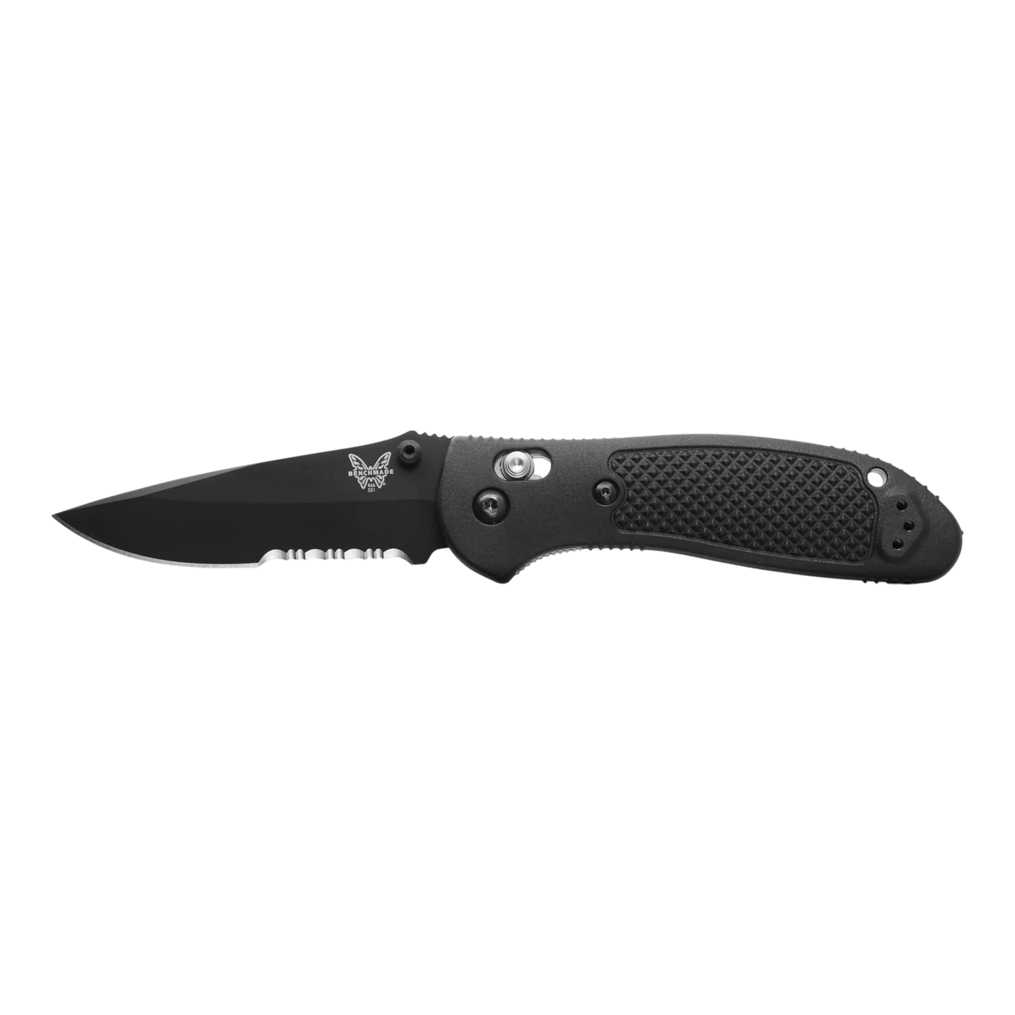 Benchmade Griptilian® Black Grivory® Serrated Drop-point