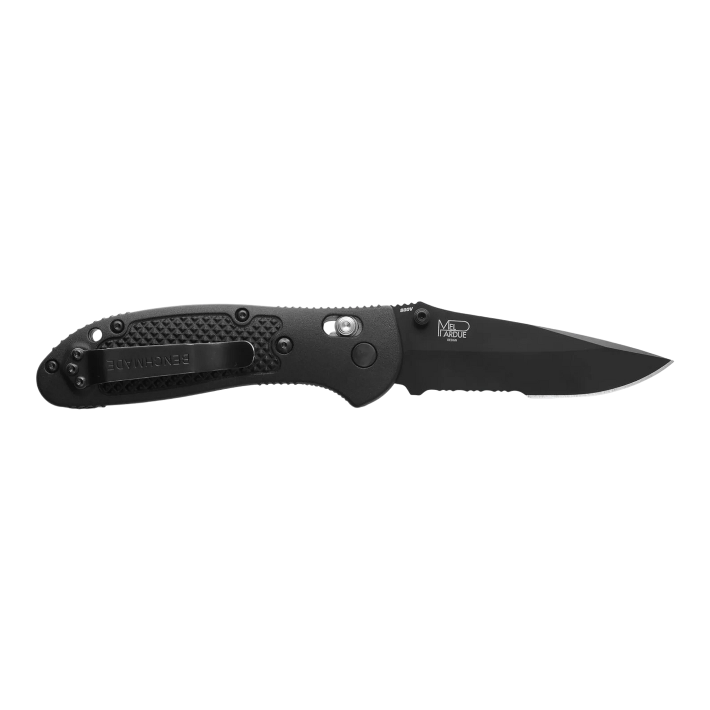 Benchmade Griptilian® Black Grivory® Serrated Drop-point