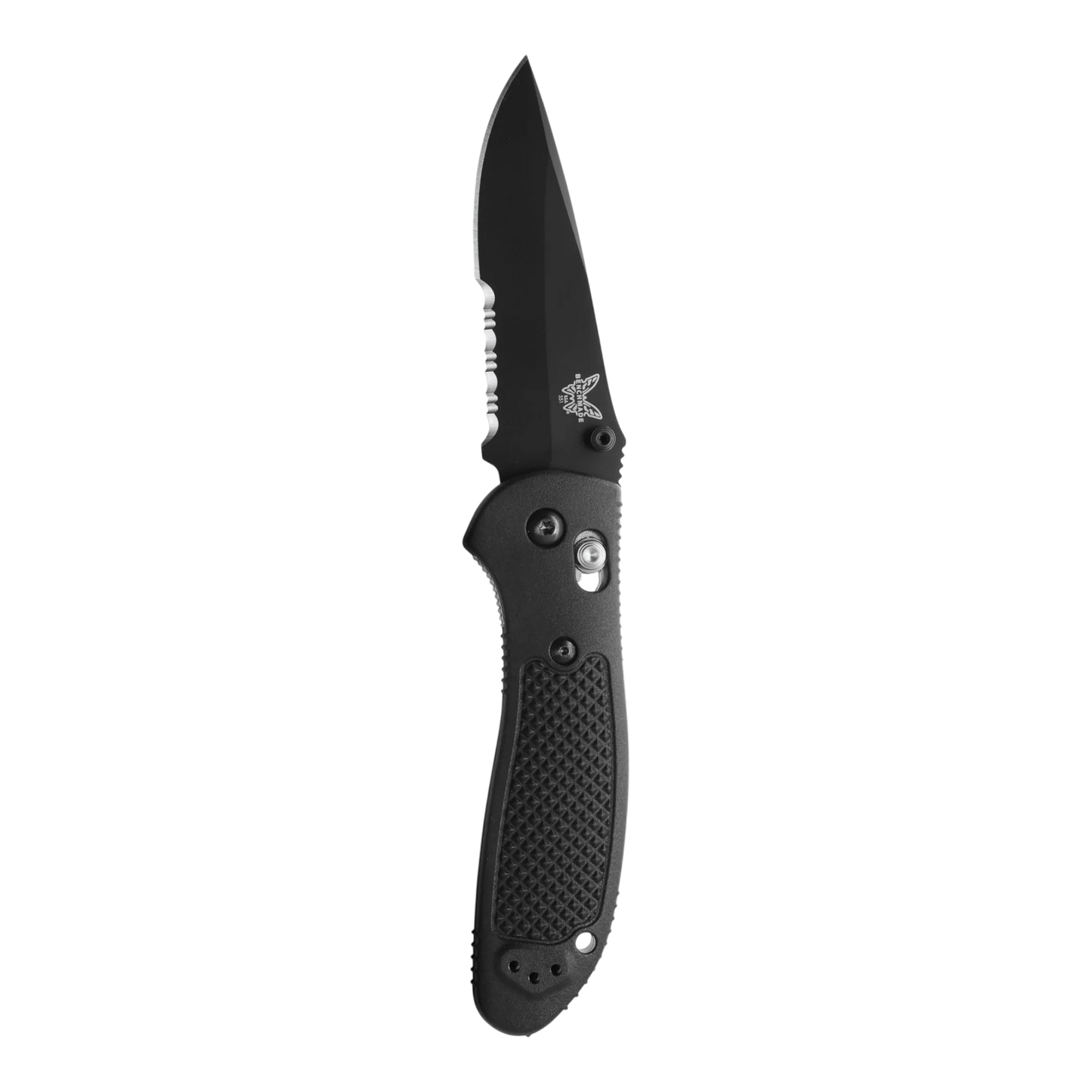 Benchmade Griptilian® Black Grivory® Serrated Drop-point